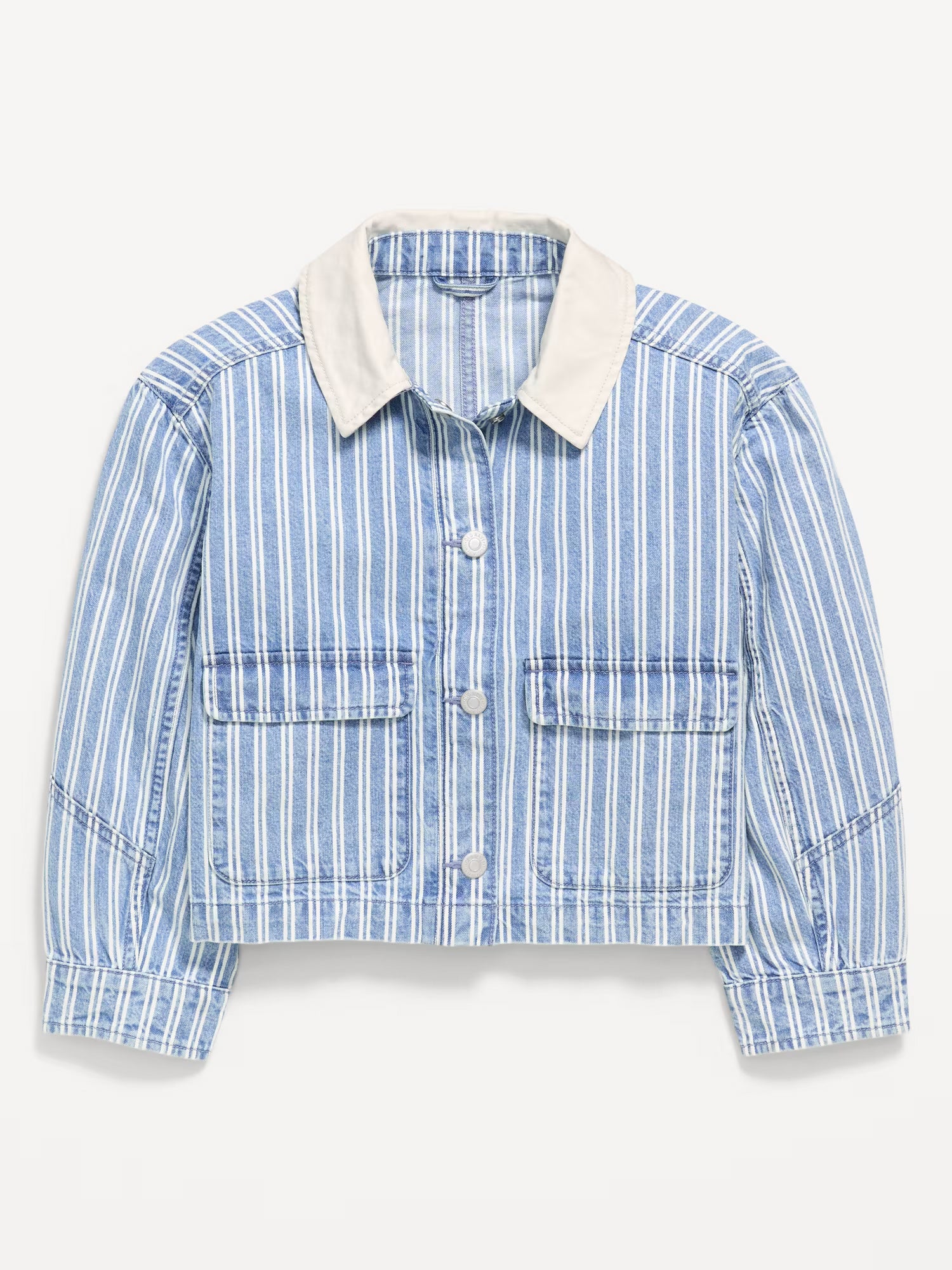 Cropped Utility Denim Barn Jacket for Girls