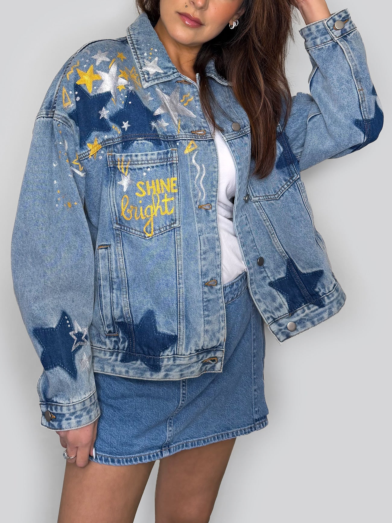 Shine bright - Painted Denim Jacket