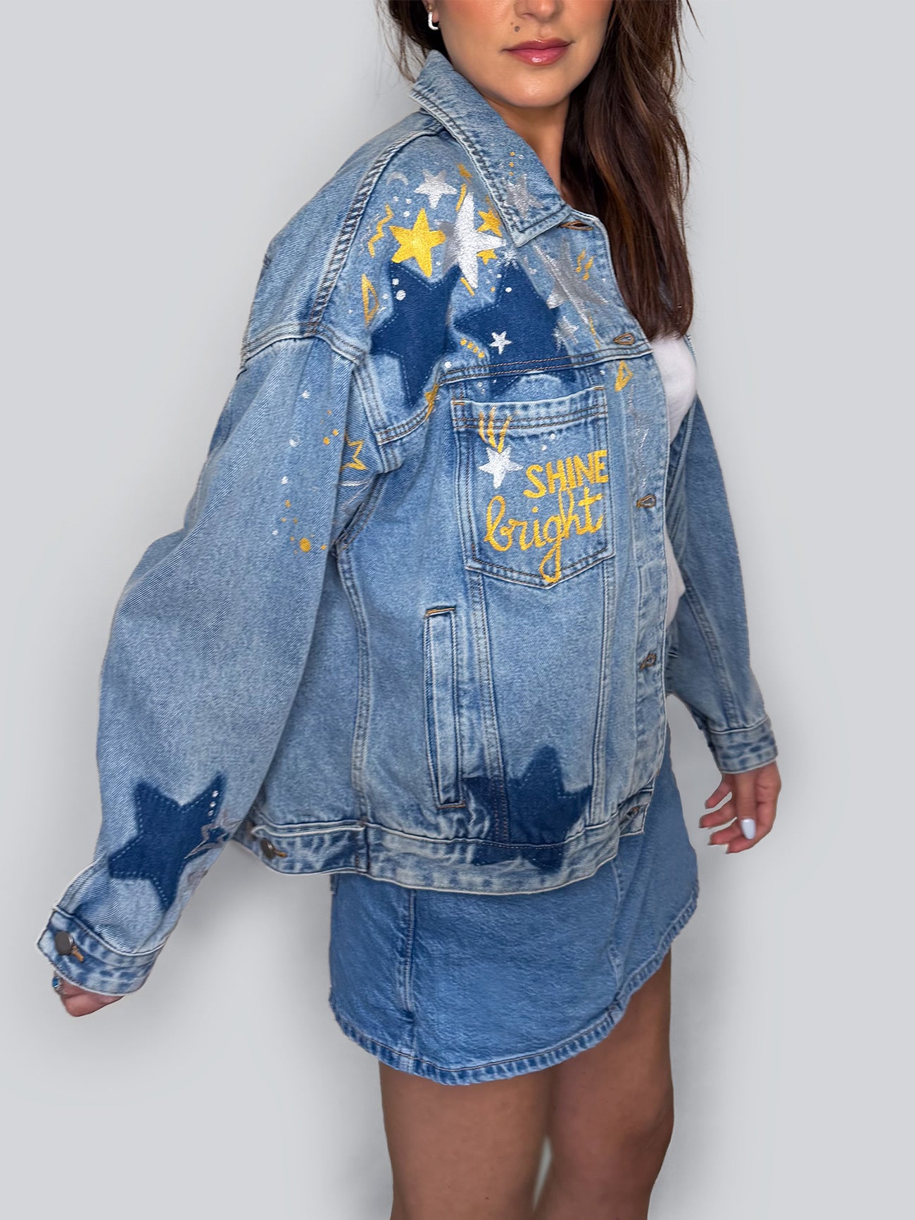 Shine bright - Painted Denim Jacket