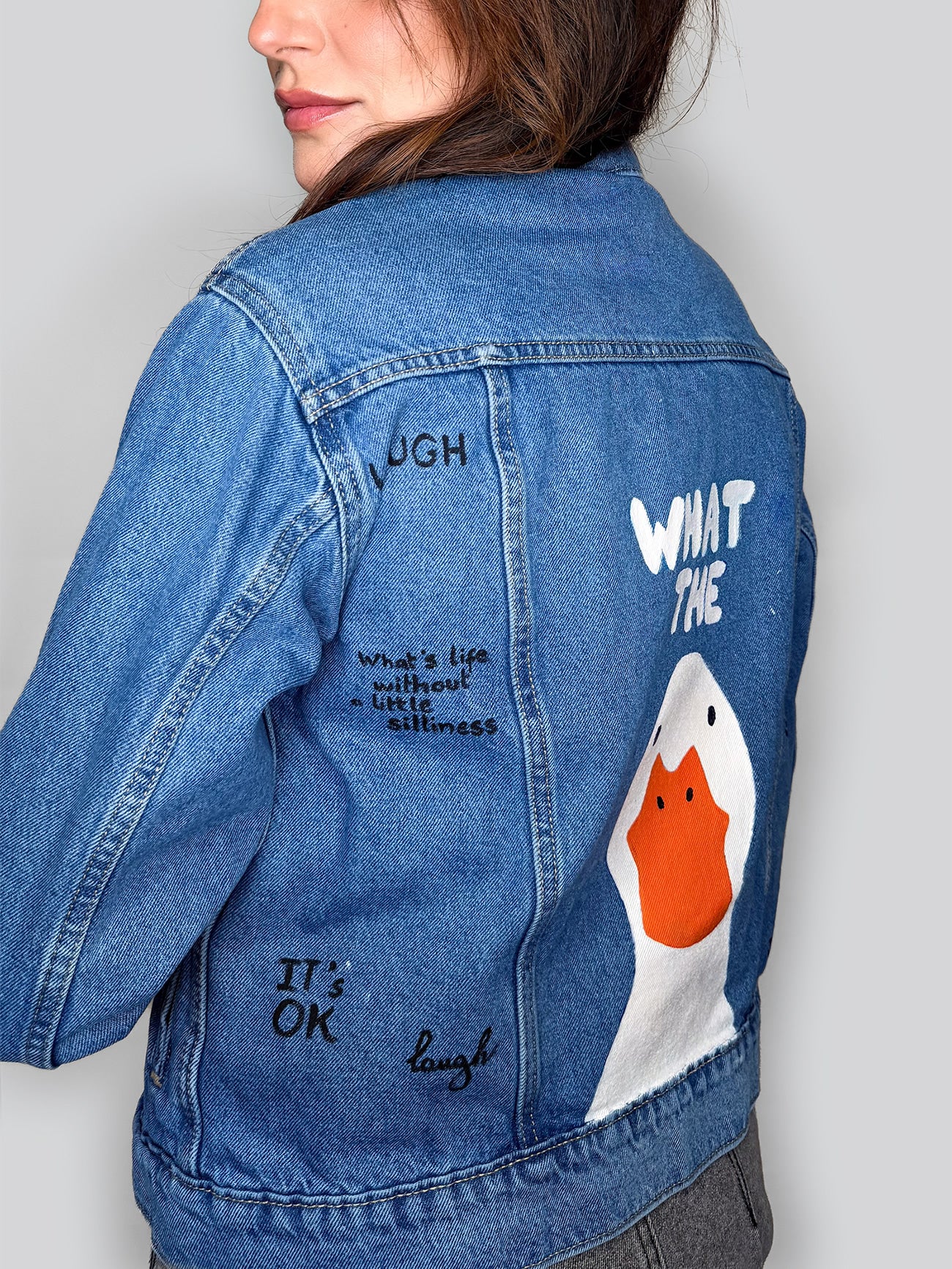 What the Duck - Painted Denim Jacket