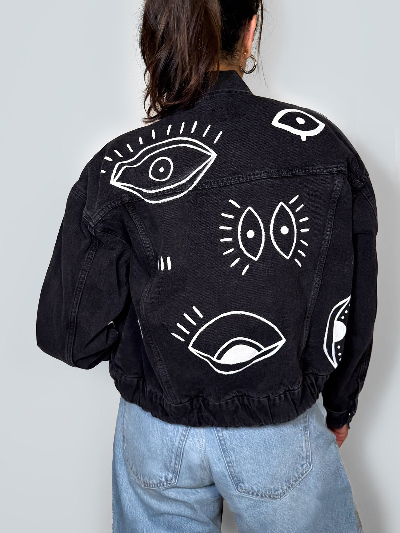 Evil Eyes - Painted Denim Jacket