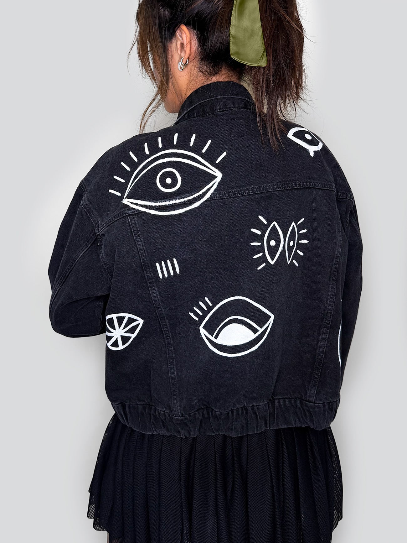 Evil Eyes - Painted Denim Jacket