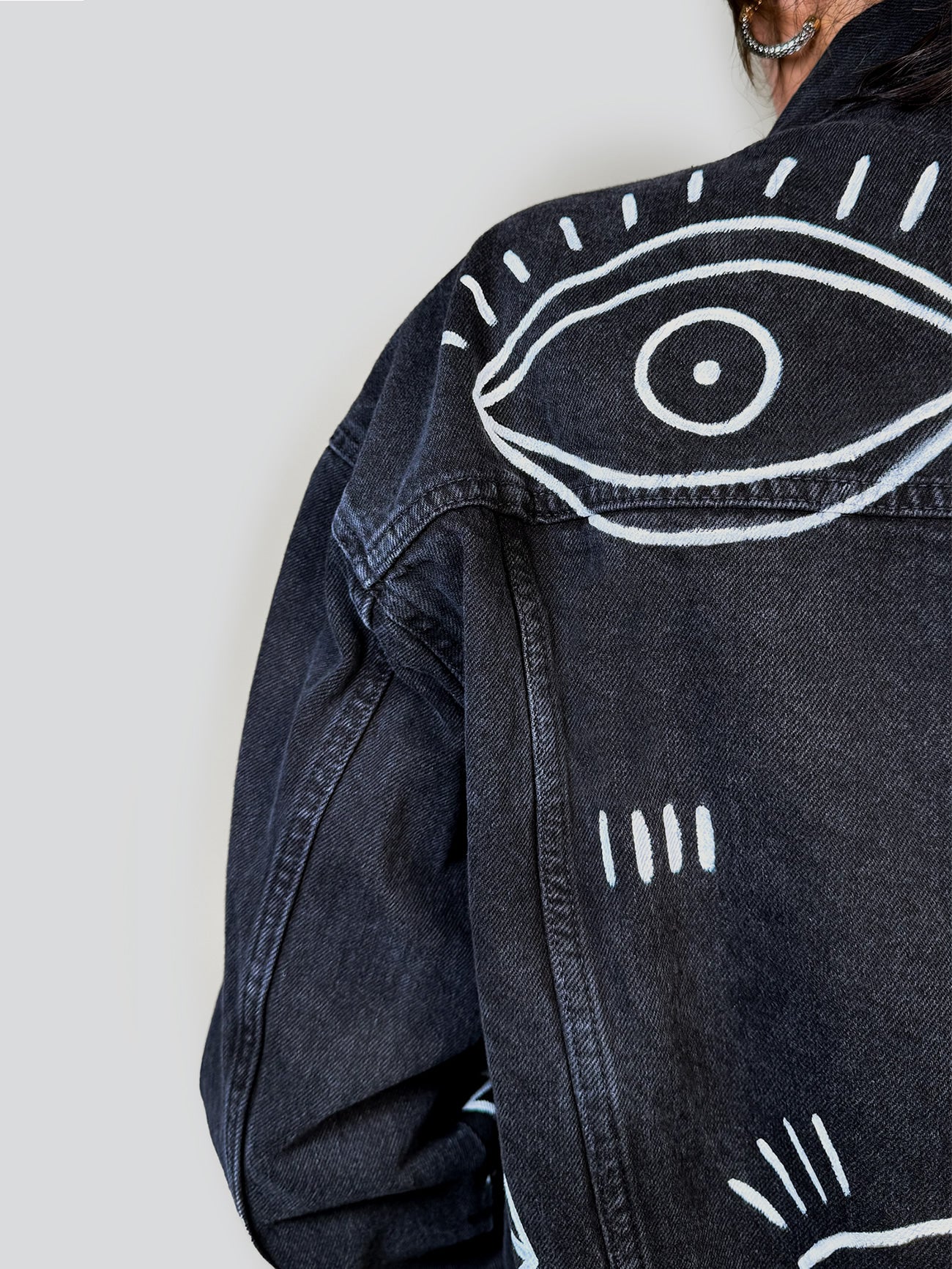 Evil Eyes - Painted Denim Jacket